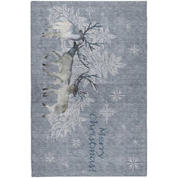 Dream Shag Premium Machine Washable Abstract ADS213 Ash 10 ft. x 14 ft. Area Rug