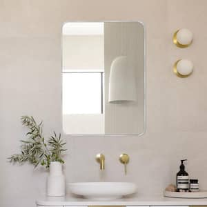 20 in. W x 30 in. H Silver Vanity Rectangle Wall Mirror Aluminium Alloy Frame Bathroom Mirror