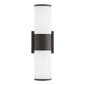Hartford Millennium Black Hardwired LED Smart Outdoor Cylinder Wall Light Powered by Hubspace