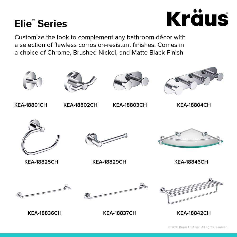 Elie Chrome Double Wall Mounted Robe Hook