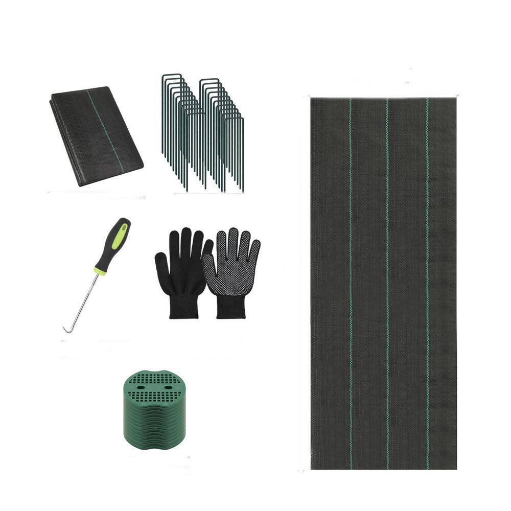 4ftx50ft Weed Barrier Fabric Kit with Hook Staples Gaskets Gloves Heavy Duty High Permeability Landscape Mat for Gardens price history on PriceWatchPro