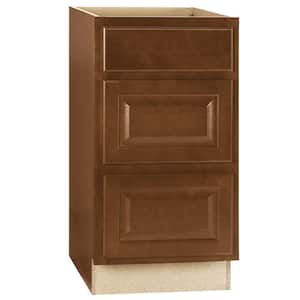 Hampton 18 in. W x 24 in. D x 34.5 in. H Assembled Drawer Base Kitchen Cabinet in Cognac with Drawer Glides