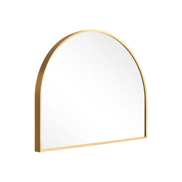 Wooakway 28 in W x 30 in. H Metal Arch Wall Mirror Accent