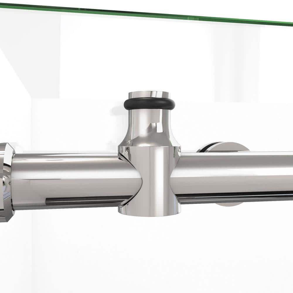 72" Frameless Sliding Shower Door with Polished Stainless Steel Frame