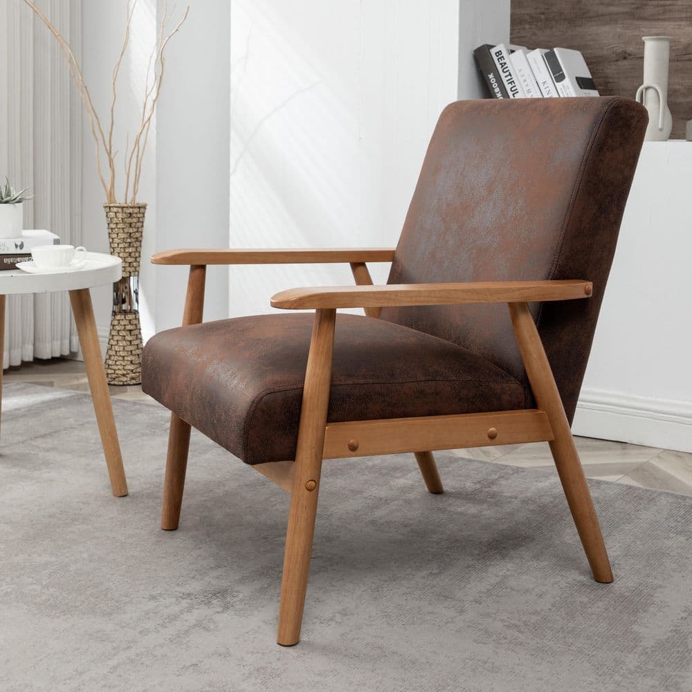 Brown 30.5 in. Fabric Upholstered Accent Chair, Arm Chair with Straight Arm price history on PriceWatchPro
