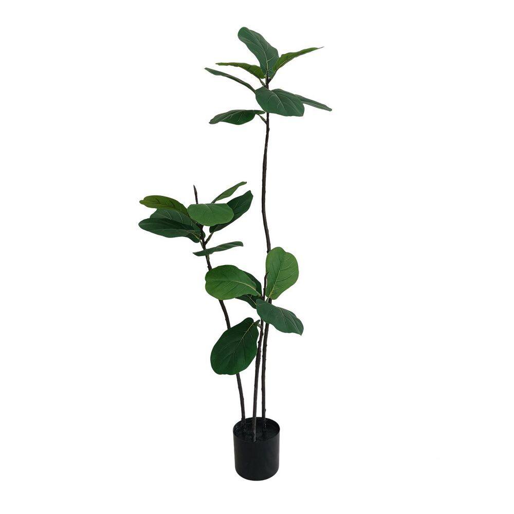 Faux 4.6 ft. Artificial Fiddle Leaf Fig Tree in Pot for Indoor/Outdoor Decor