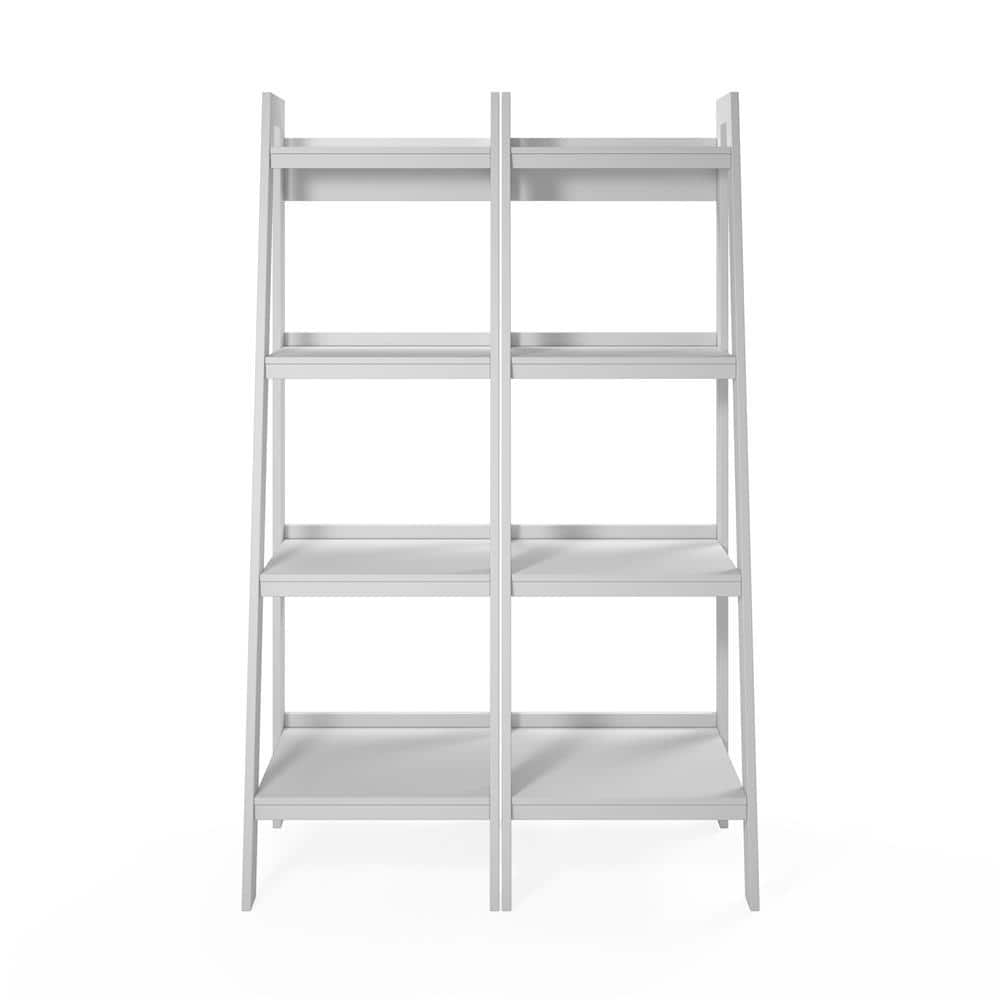 Ritter White Ladder Bookcase Bundle (4-Shelf)