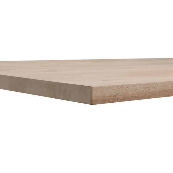 6 ft. L x 25 in. D Unfinished Birch Solid Wood Butcher Block Countertop  With Eased Edge