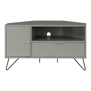 Chappa 41.38 in. Gray Corner TV Stand Fits TV's up to 47.58 in. with Open Shelf