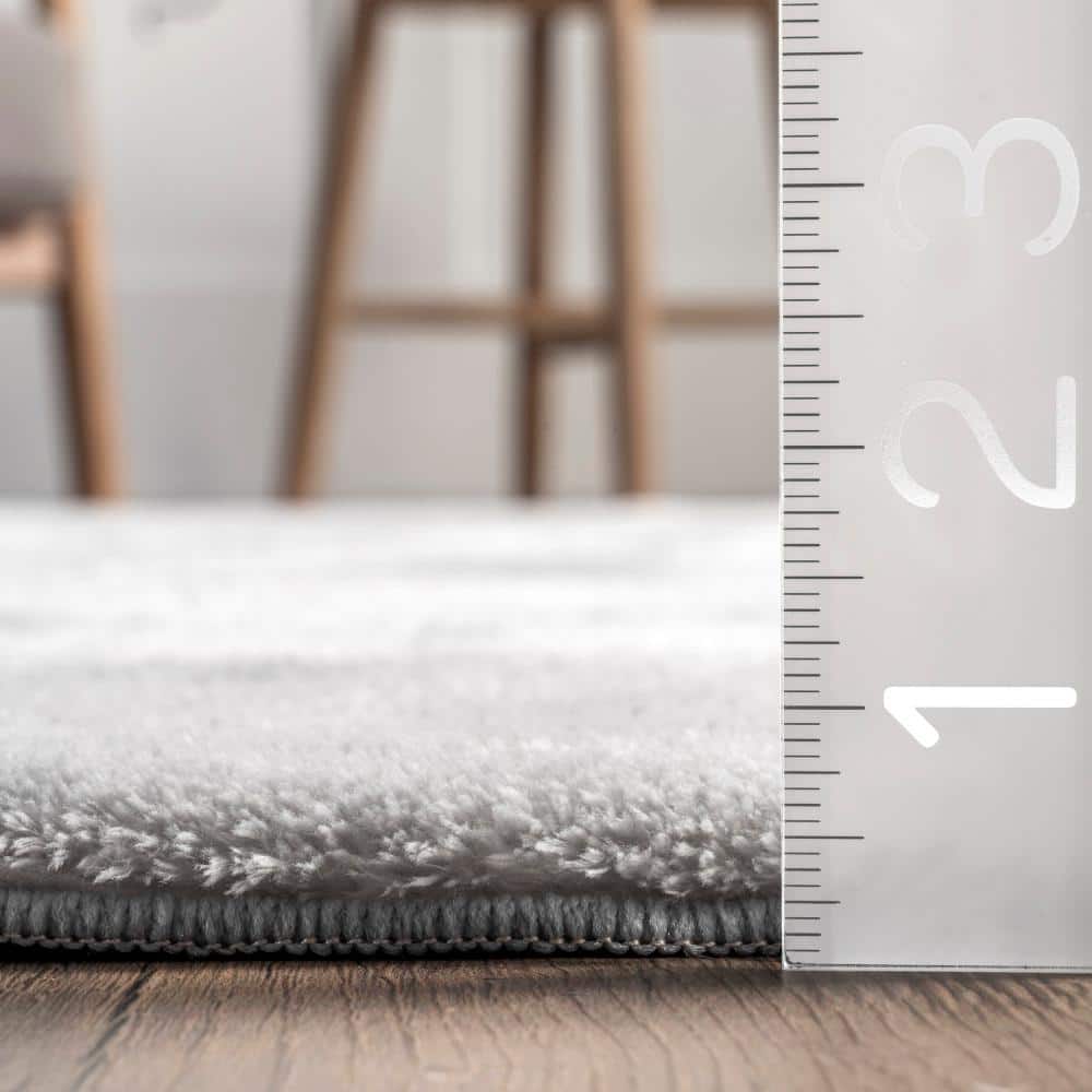 Light Gray Washable Non-Slip Shag Area Rug 3' x 5'