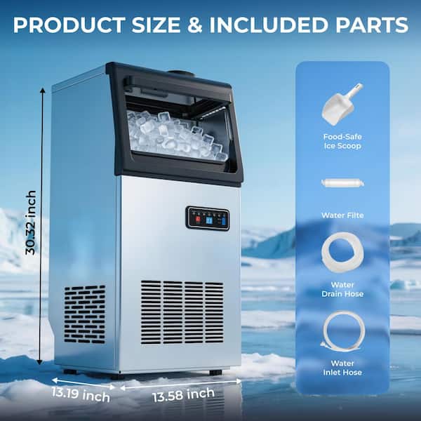 SIWGYDA 13.58in. 110 lbs. /24 H Commercial Nugget Freestanding Ice