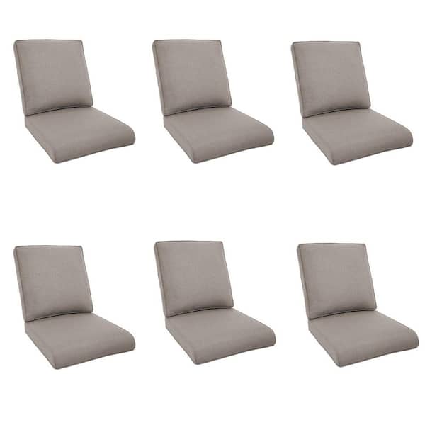 Modern 22 in. x 25 in. 12-Piece Deep Seating Outdoor Lounge Chair Cushion Set in Gray (6-Set)