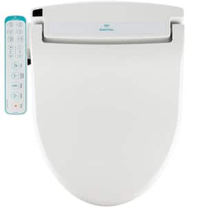 1000 Series Electric Bidet Seat for Elongated Toilets with Heated Water and Dryer, Side Control Panel in White