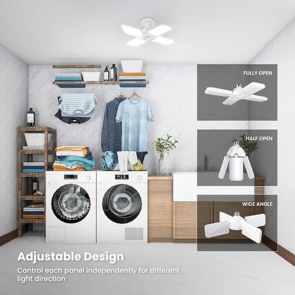 400-Watt Equivalent E26 Indoor Garage Adjustable Multi-Directional LED Light Bulb 3000K/4000K/5000K Selectable White