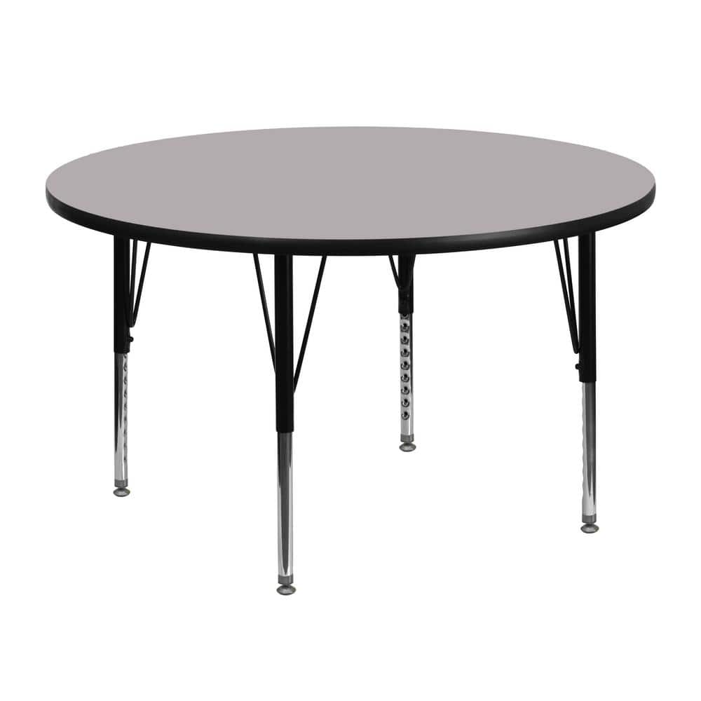 Wren Gray 48 in. Round Laminate Activity Table - Height Adjustable Short Legs price history on PriceWatchPro