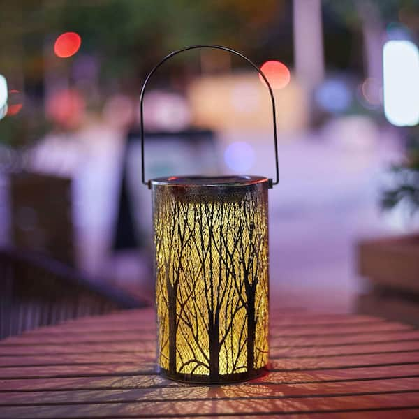 Operfurni Solar Lanterns Bronze Outdoor Hanging Decorative Lights