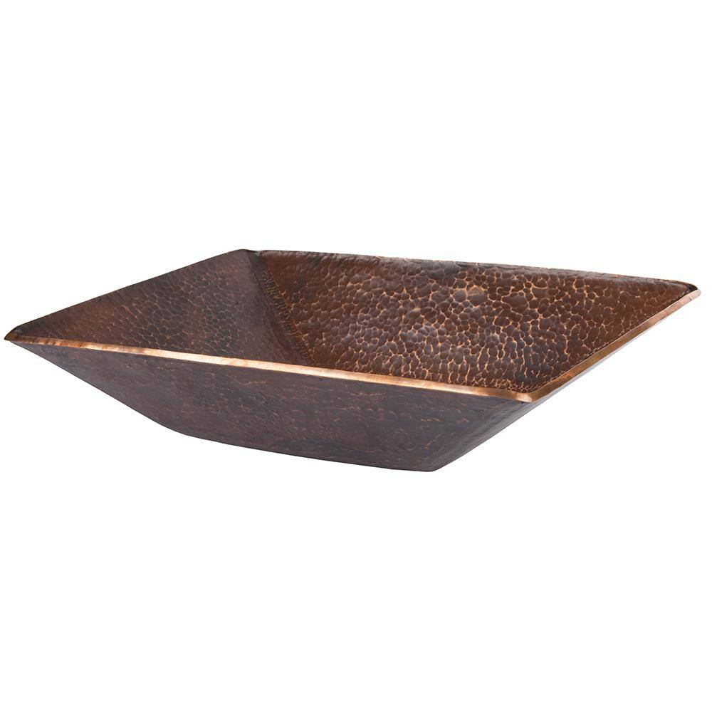 17'' Hand Forged Old World Copper Rectangle Vessel Sink