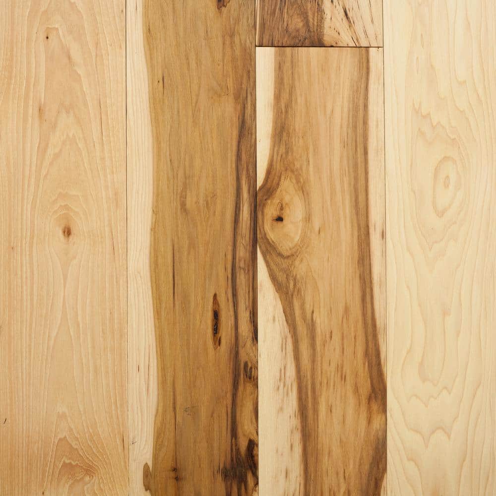 Blue Ridge Hardwood Flooring Take Home Sample - Brushed Hickory Natural Sawn Engineered Hardwood Flooring- 5 in. x 7 in., Light