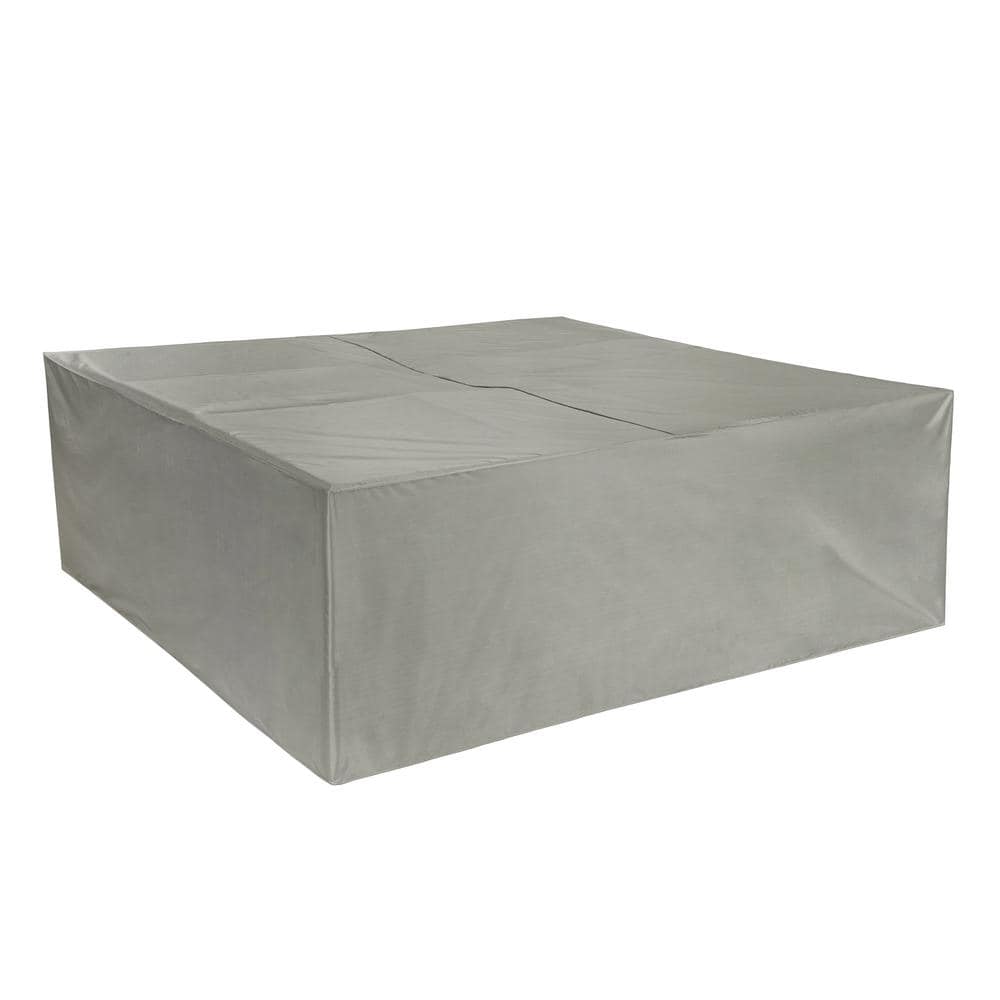 Grey 66 Inch Square Polyester Table and Chair Cover