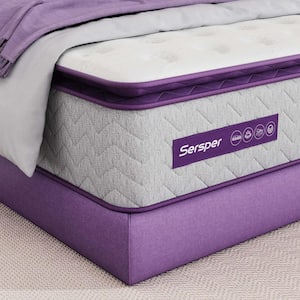 Purple Queen size Medium Firm Hybrid 14 in. Bed in a box Mattress