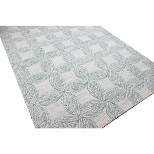Niyah Teal 4 ft. x 6 ft. (3 ft. 6 in. x 5 ft. 6 in.) Geometric Transitional Accent Rug