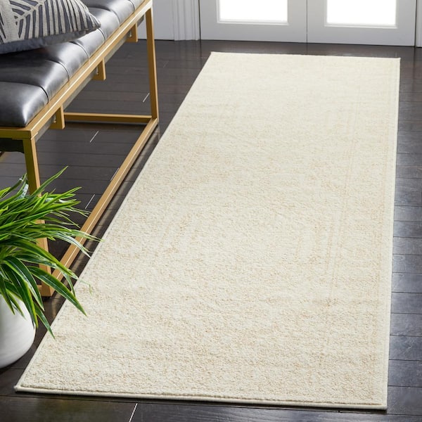 Adirondack Ivory/Beige 3 ft. x 6 ft. Border Medallion Runner Rug