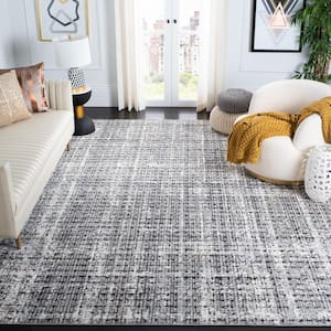 Lagoon Gray/Beige 7 ft. x 7 ft. Distressed Striped Square Area Rug