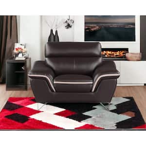 Charlie 36 in. Brown Leather Club Chair