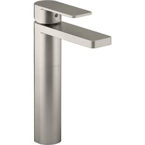 Parallel Tall Single-Handle Single Hole Bathroom Faucet in Vibrant Brushed Nickel