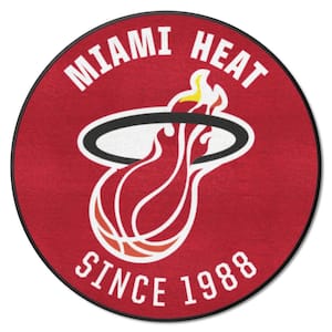 NBA Retro Miami Heat Red 2 ft. Roundel Area Rug