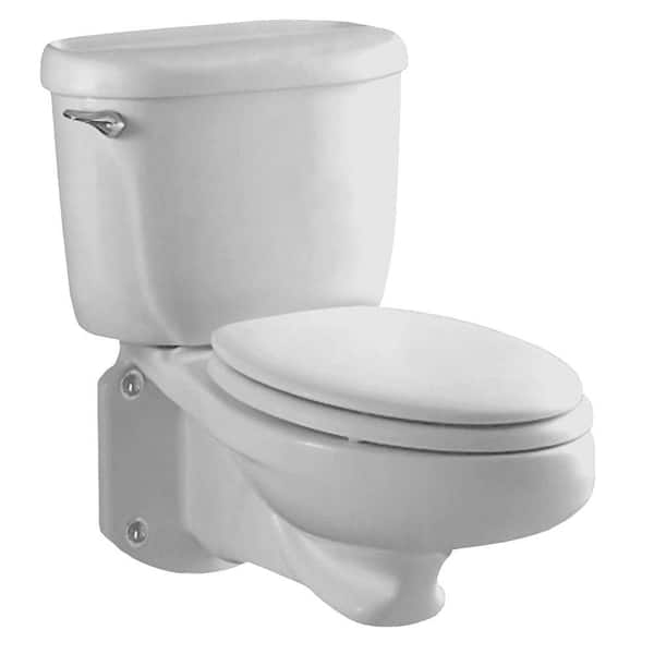 American Standard Glenwall Pressure Assisted Wall-Mounted 2-Piece 1.6 GPF Single Flush Elongated Toilet in White, Seat Not Included