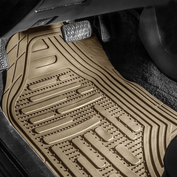 FH Group Automotive Floor Mats - Heavy-Duty Rubber, Universal Fit Full Set,  ClimaProof, Trimmable For Most Cars, Sedan, SUV, Truck, Black