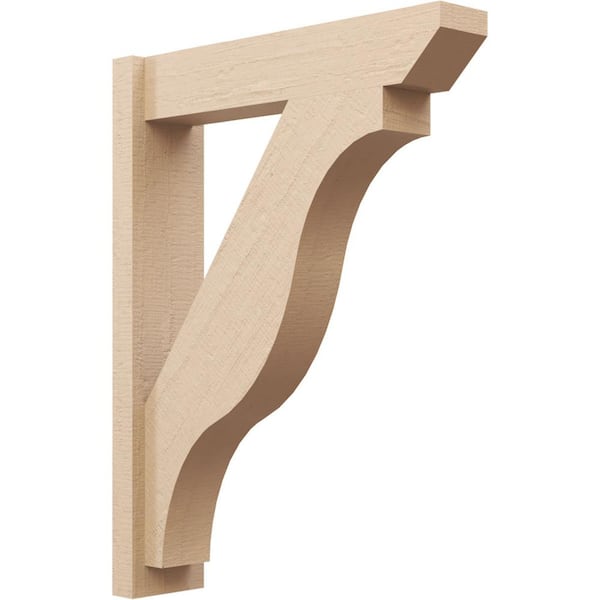 Ekena Millwork 6 in. x 34 in. x 26 in. Funston Slat Rough Cedar Woodgrain Timberthane Polyurethane Outlooker, Primed Tan