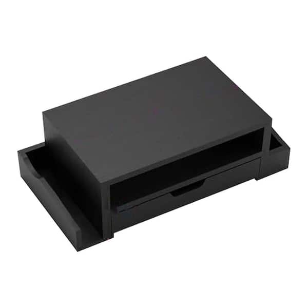 Unbranded Monitor Stand Riser and Desk Organizer with Drawer and Pen Holder for Laptop and Computer Black