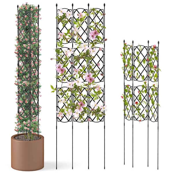 Costway 1-Pieces 19 in. x 64 in. Garden Trellis for Climbing Plants Rustproof Metal Plant Support Frame