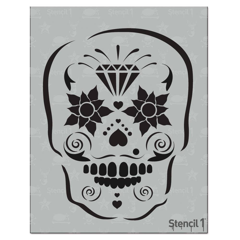  Stencil Stop GG Skull Pattern Stencil - Reusable for DIY  Projects, Painting, Drawing, Crafts - 14 Mil Mylar Plastic (12 x 6.25  inches) : Arts, Crafts & Sewing