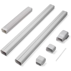 4 in. W x 7.5 ft. L Decorative PVC Line Cover Kit for Mini Split and Central Air Conditioners, AC Heat Pumps Systems