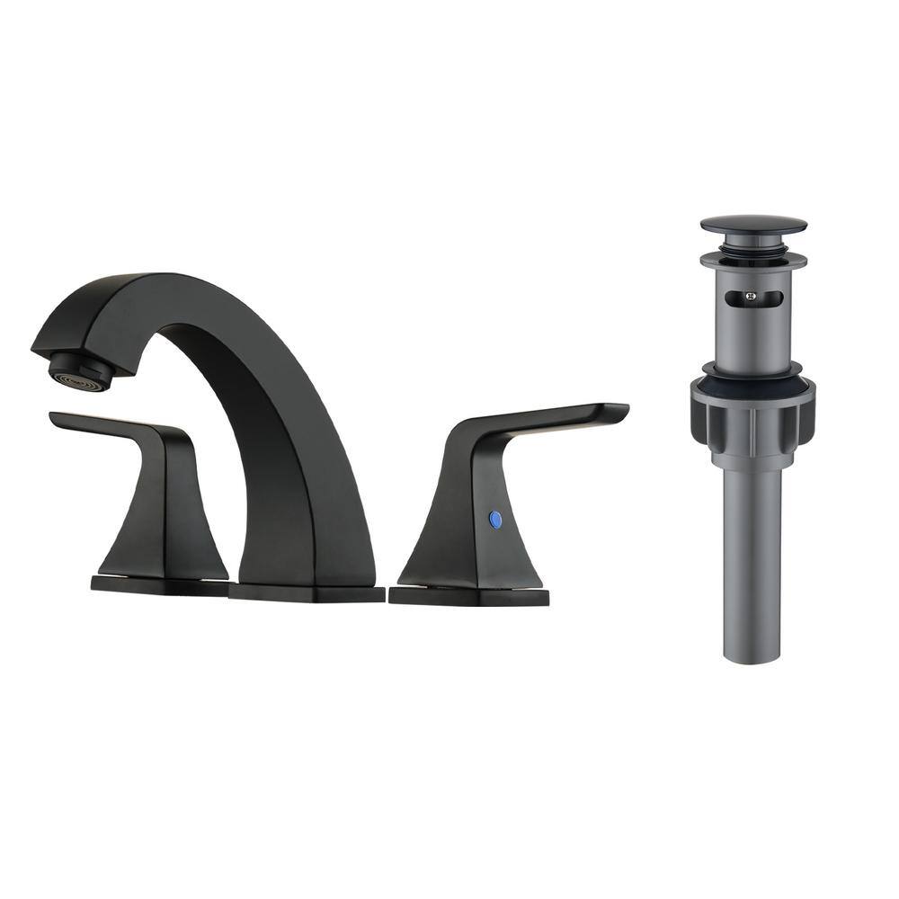 Deck Mount Double Handles Bathroom Faucet, 8 in. Widespread 3 Hole Bathroom