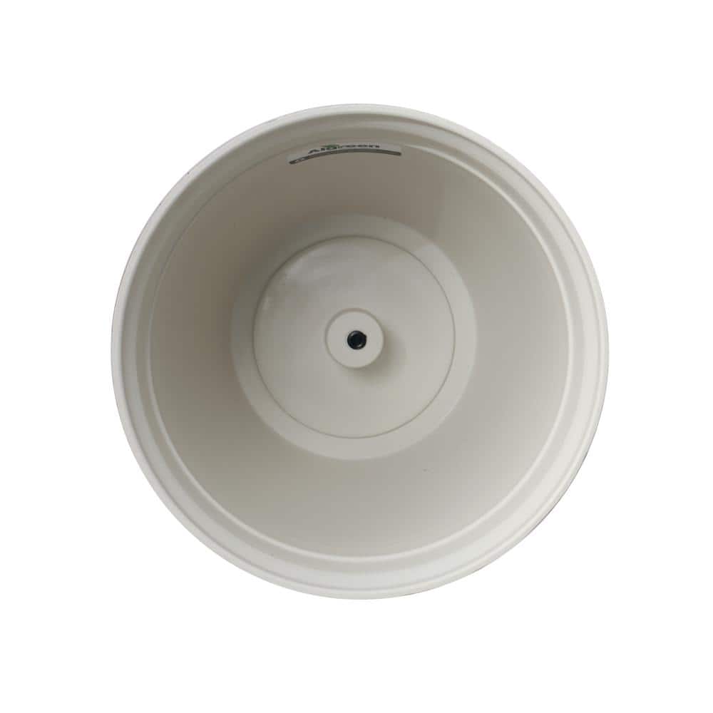 Valencia 16.5" Brown Stone and Resin Round Outdoor Planters, Set of 2