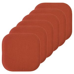 Rust, Honeycomb Memory Foam Square 16 in. x 16 in. Non-Slip Back Chair Cushion (6-Pack)