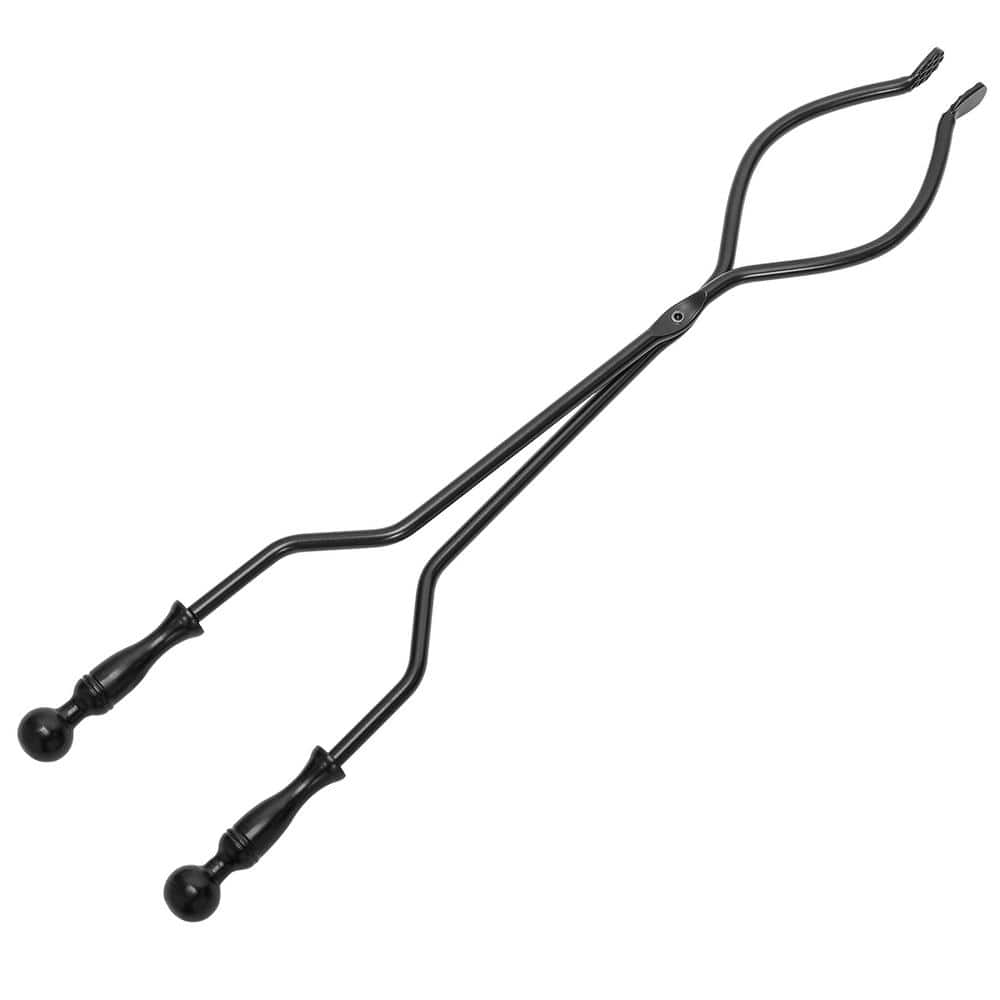 Black Wrought Iron 5-Piece Fireplace Tool Set with Stand