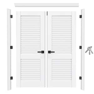 TENONER 60 in. x 80 in.6 Panel Primed Hollow Core Door with Quick