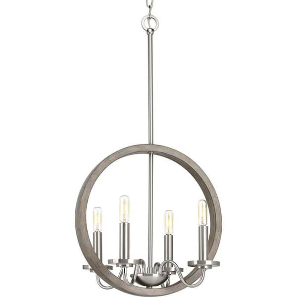 Progress Lighting Fontayne Collection 4-Light Brushed Nickel Chandelier