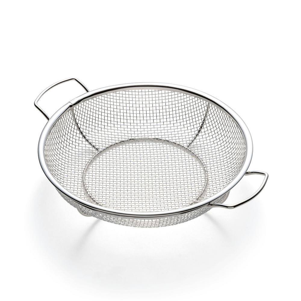 Outset SS Round Shallow Grill Basket 76518 The Home Depot