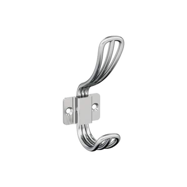 Amerock Vinland 4-11/16 in. L Chrome Double Prong Wall Hook