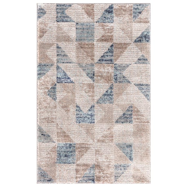 Concord Global Trading Geo Harmony Blue 3 ft. x 4 ft. Contemporary Area Rug