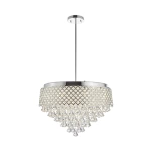 Cinderella 12-Light Chrome Crystal Contemporary Round Chandelier for Dining Room with G9 Bulbs Included