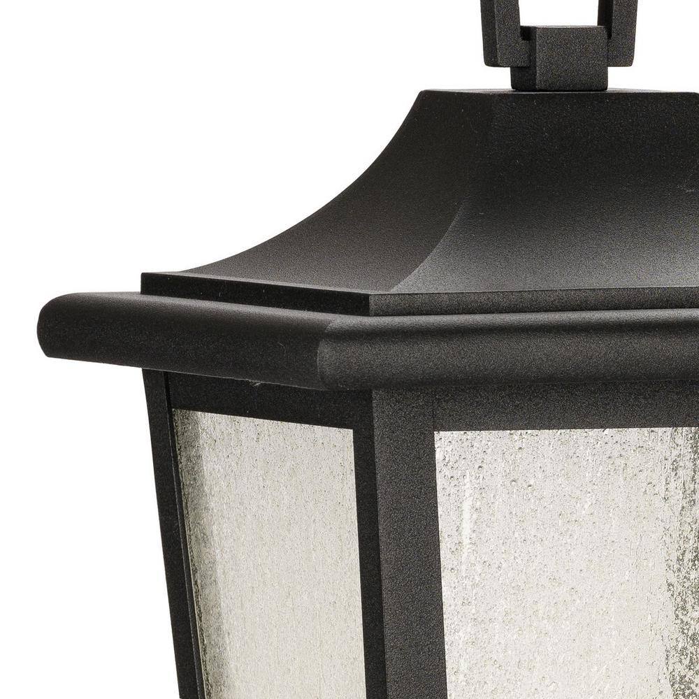 Padgett Textured Black Outdoor Post Light with Clear Seeded Glass