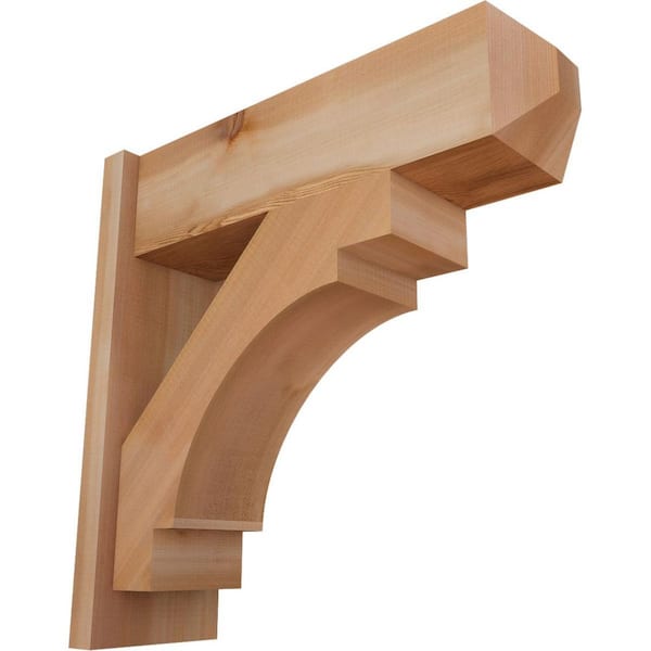 Ekena Millwork 8 in. x 24 in. x 24 in. Merced Craftsman Smooth Western Red Cedar Outlooker