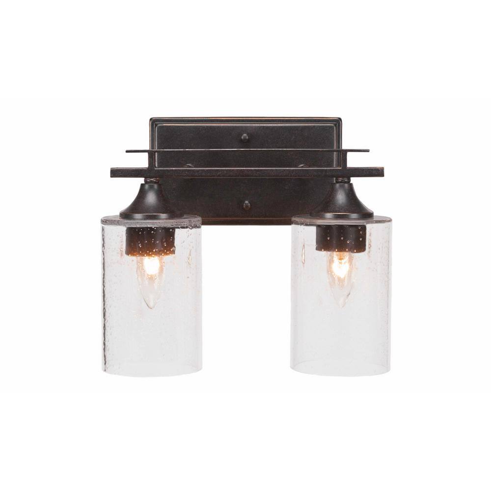 Ontario 11.25 in. 2-Light Dark Granite Vanity Light